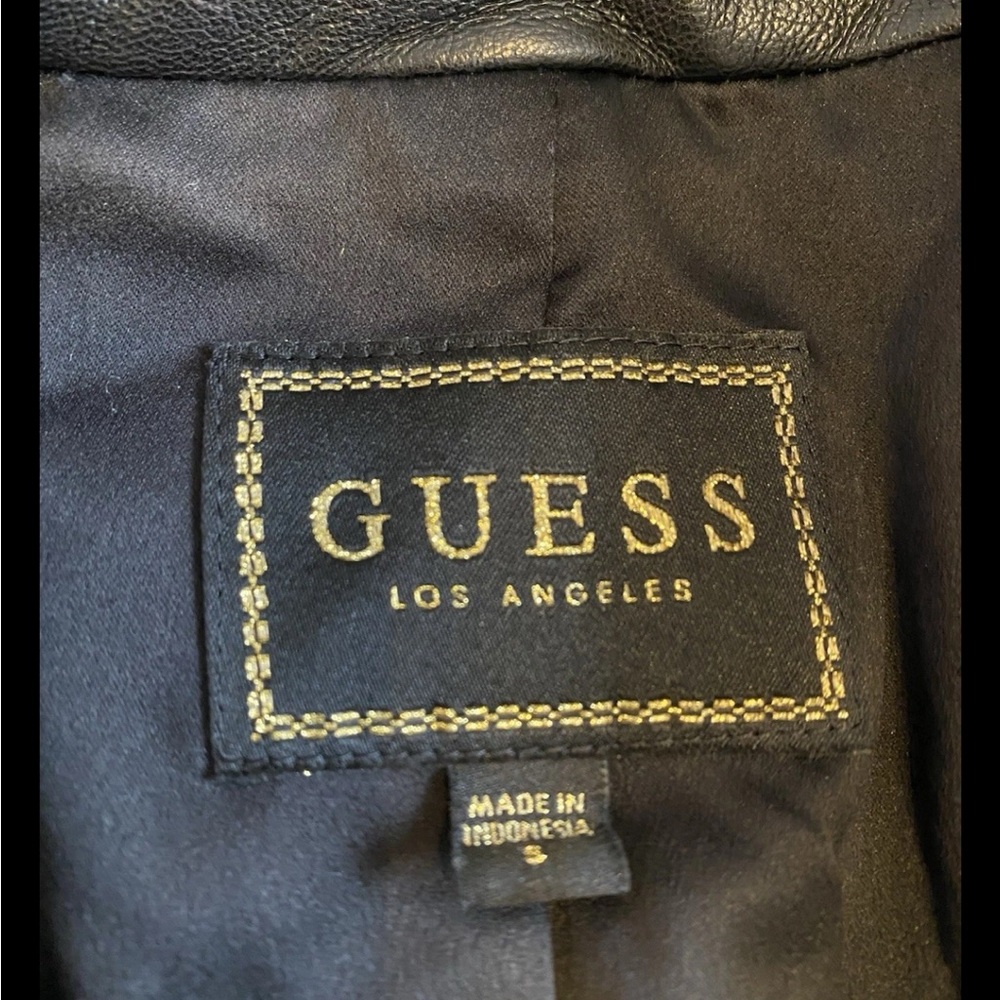 GUESS Black Faux Leather Jacket - Picture 2 of 2